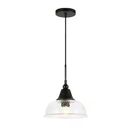 Hudson&Canal - Magnolia Seeded Glass Pendant - Blackened Bronze
