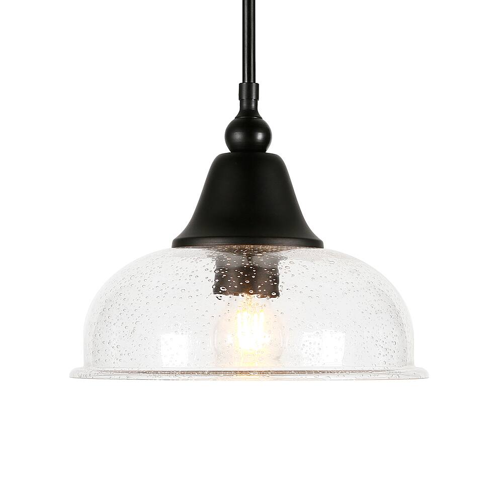 Alt View 16. Hudson&Canal - Magnolia Seeded Glass Pendant - Blackened Bronze.