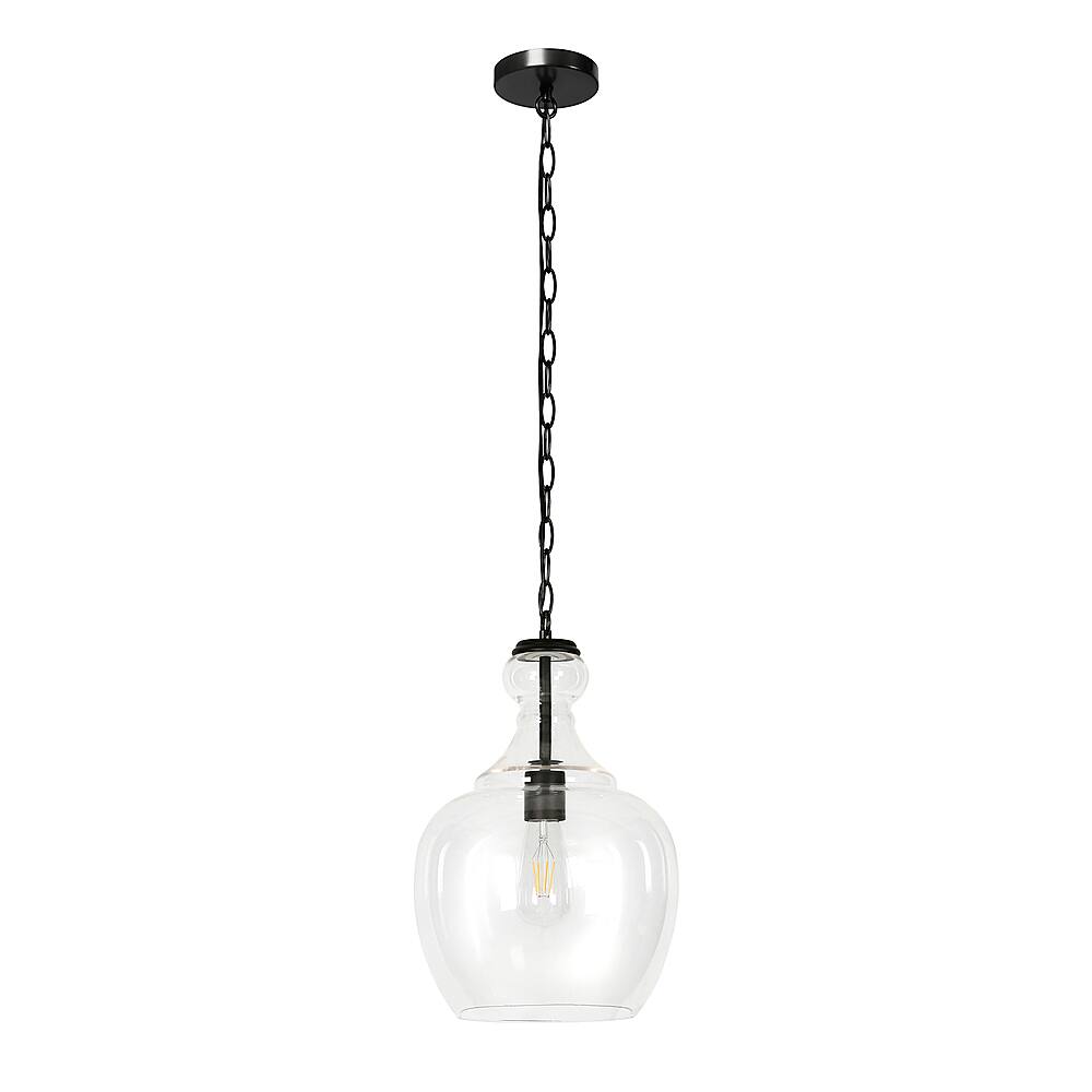 Angle View: Camden&Wells - Verona 11" Clear Glass Pendant - Blackened Bronze