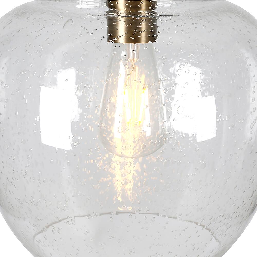 Alt View 20. Hudson&Canal - Verona 11" Seeded Glass Pendant - Brass.