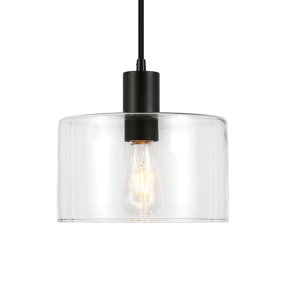 Front. Camden&Wells - Henri Clear Glass Pendant - Blackened Bronze.