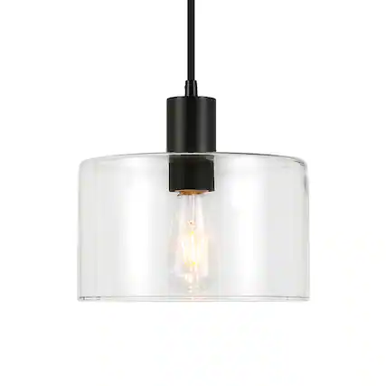 Front. Hudson&Canal - Henri Clear Glass Pendant - Blackened Bronze.