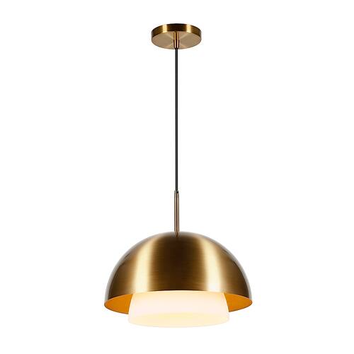 Camden&Wells - Octavia White Frosted Glass Pendant - Brass