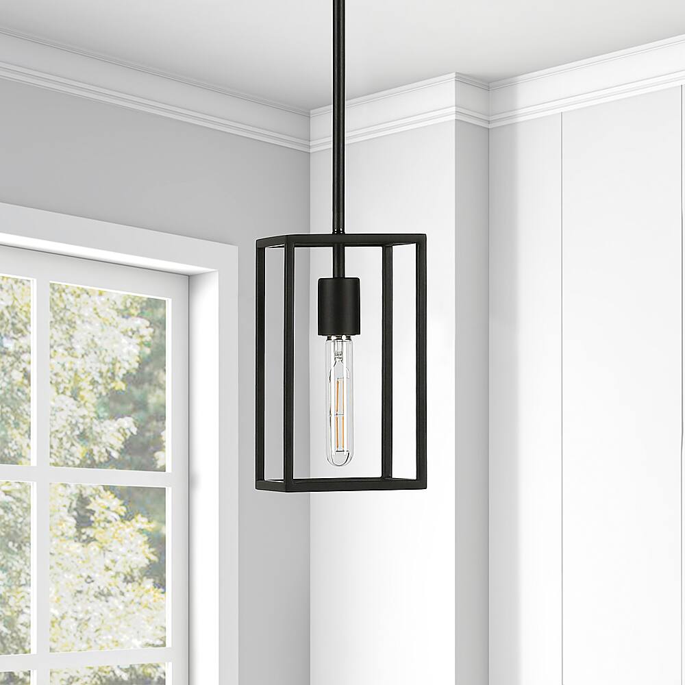 Alt View 11. Hudson&Canal - Cuadro Square Framed Pendant - Blackened Bronze.