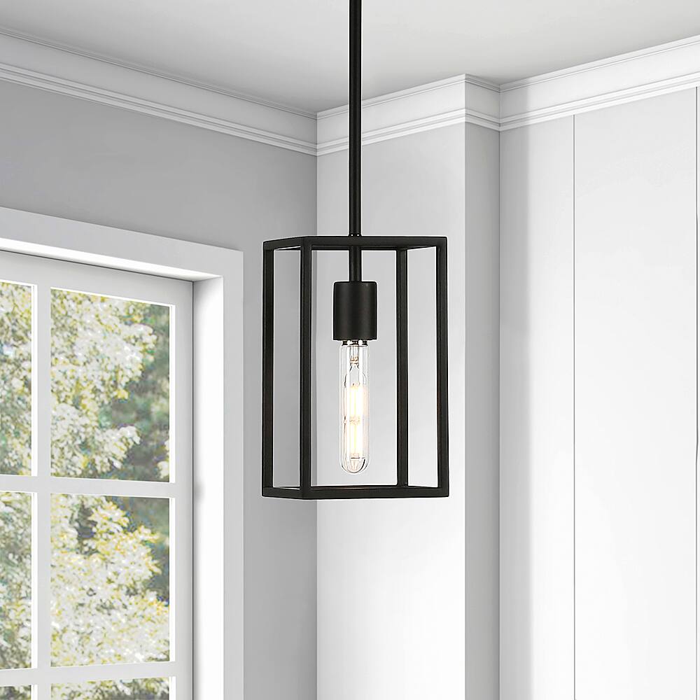 Alt View 12. Hudson&Canal - Cuadro Square Framed Pendant - Blackened Bronze.