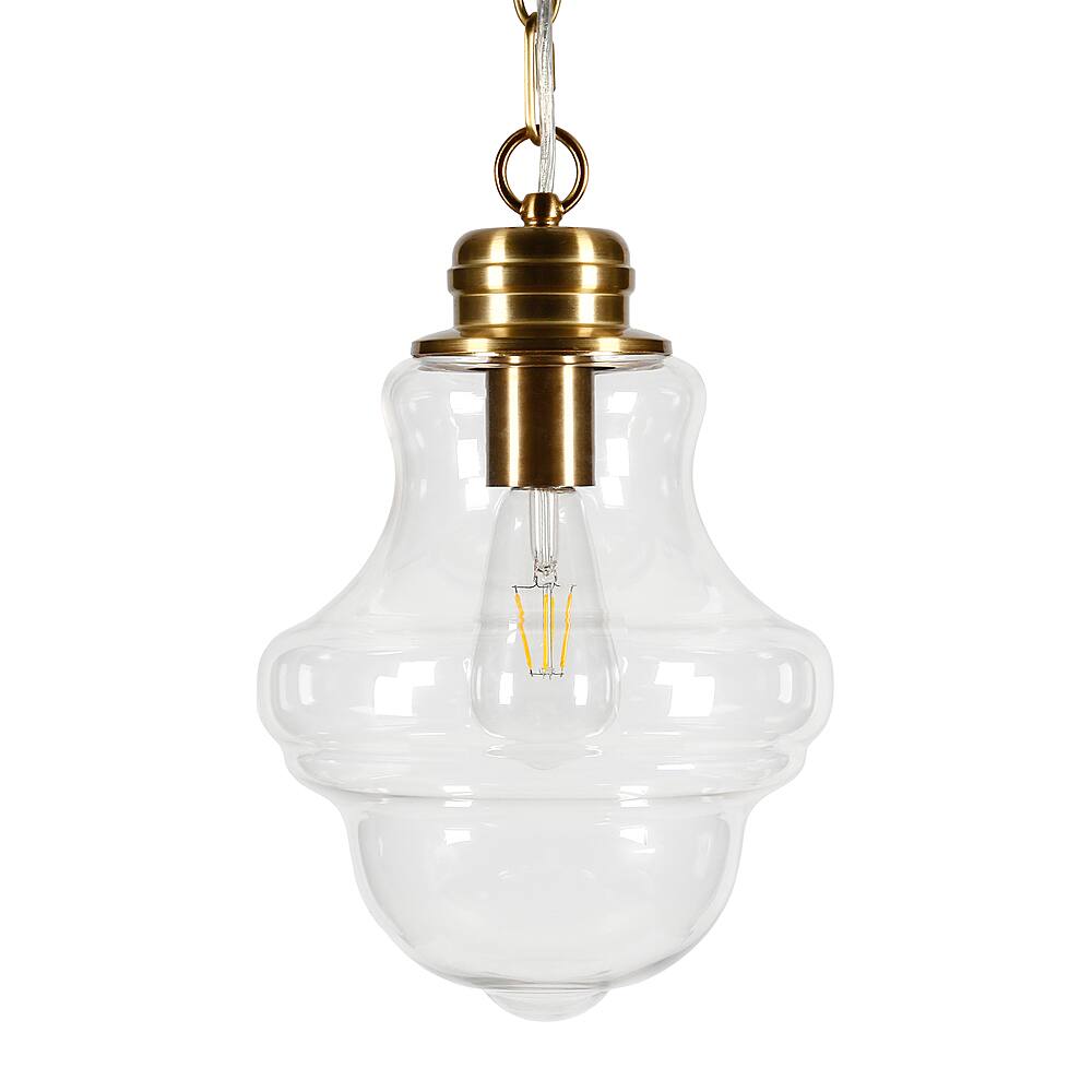 Angle View: Camden&Wells - Annie Clear Glass Pendant - Brass