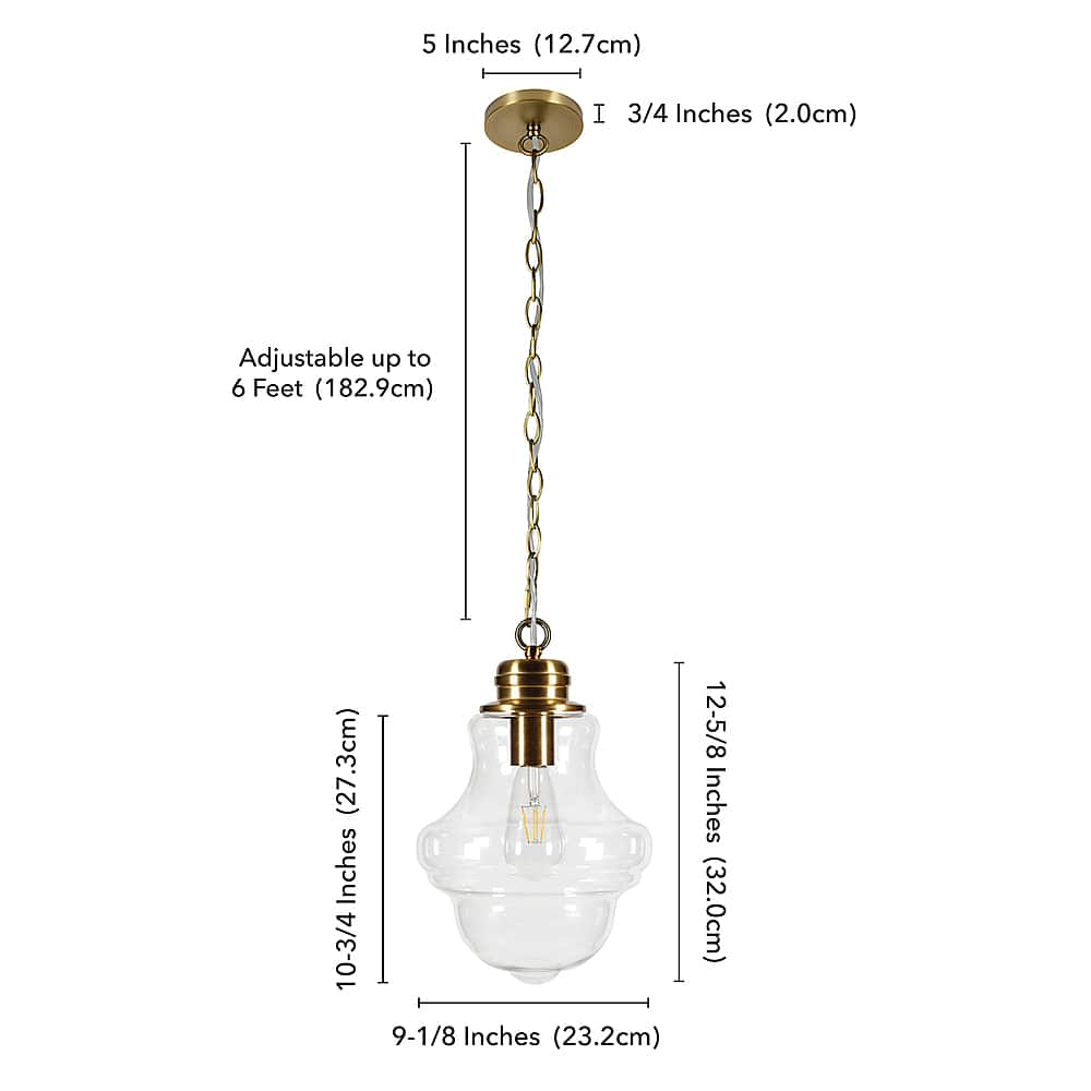 Best Buy: Camden&Wells Annie Clear Glass Pendant Brass PD0460