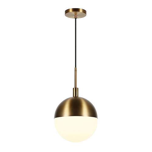 Camden&Wells - Orb Large Globe Frosted Glass Pendant - Brass