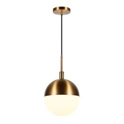 Camden&Wells - Orb Large Globe Frosted Glass Pendant - Brass - Front_Zoom