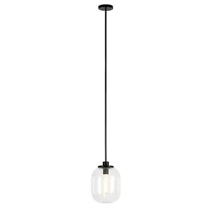 Camden&Wells - Agnolo Clear Glass Pendant - Blackened Bronze