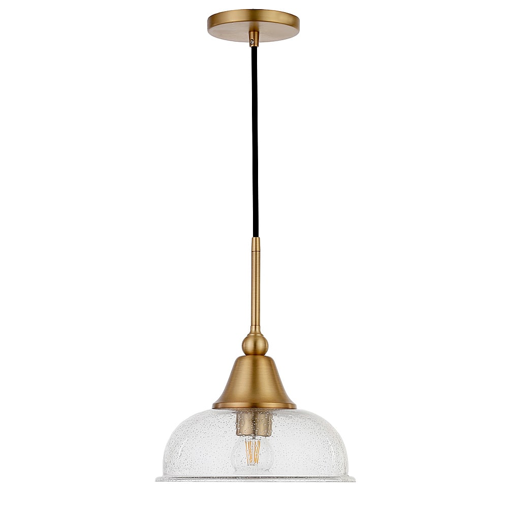 Angle View: Camden&Wells - Magnolia Seeded Glass Pendant - Brass