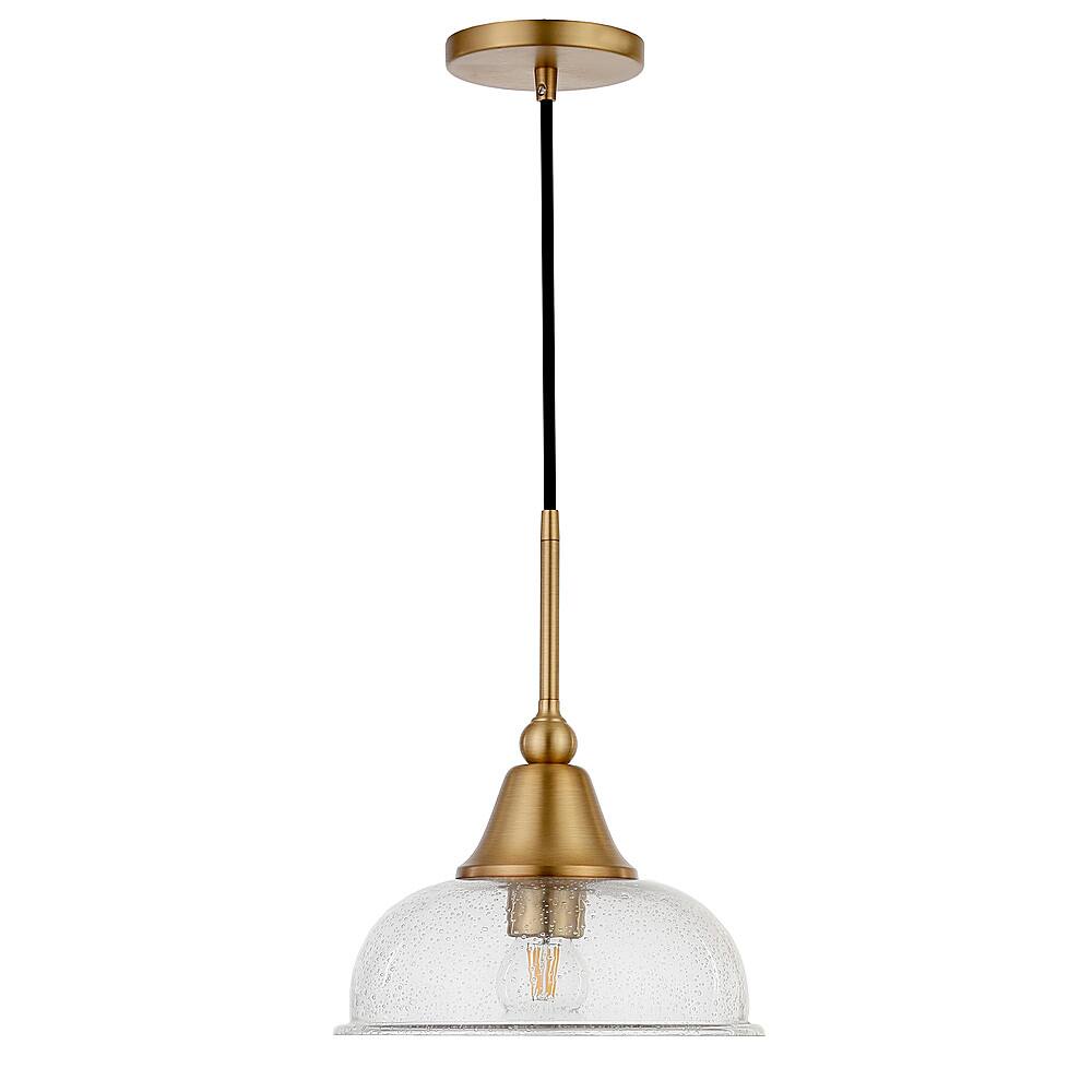 Angle. Hudson&Canal - Magnolia Seeded Glass Pendant - Brass.