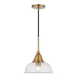 Hudson&Canal - Magnolia Seeded Glass Pendant - Brass