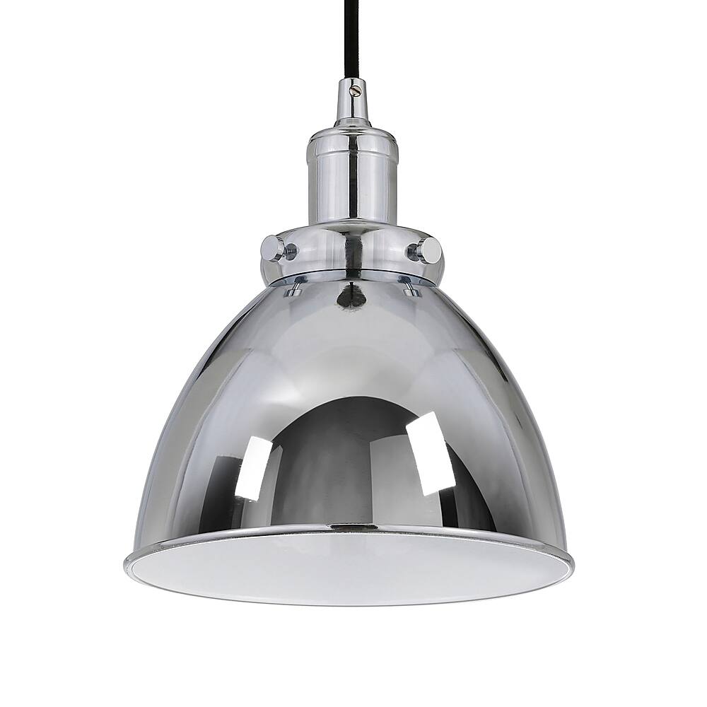 Angle View: Camden&Wells - Madison 8" Metal Pendant - Polished Nickel