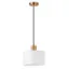 Angle. Camden&Wells - Henri White Milk Glass Pendant - Brass.