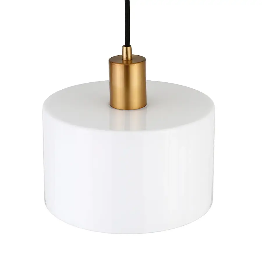 Alt View 16. Camden&Wells - Henri White Milk Glass Pendant - Brass.