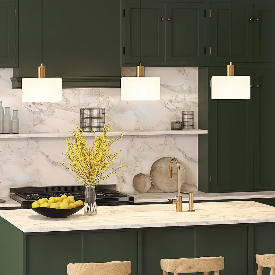 Alt View 18. Camden&Wells - Henri White Milk Glass Pendant - Brass.