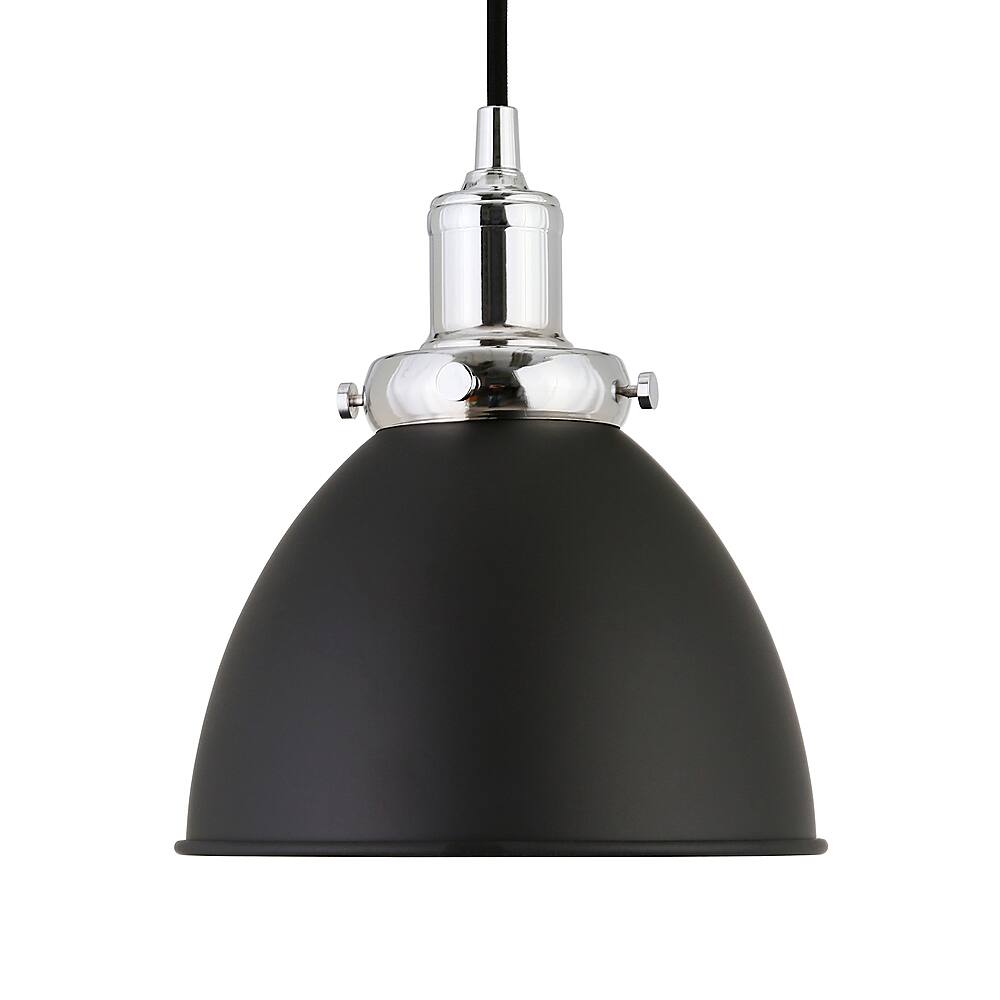 Angle View: Camden&Wells - Madison 8" Metal Pendant - Blackened Bronze/Polished Nickel