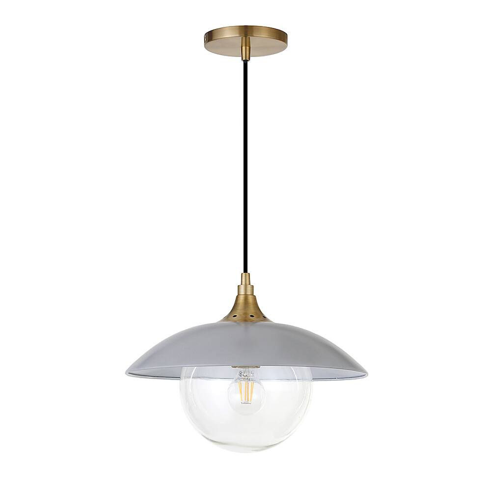 Angle View: Camden&Wells - Alvia Clear Glass Pendant - Cool Gray/Brass