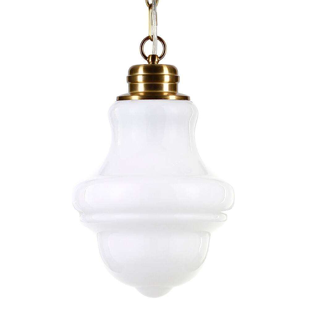 Angle View: Camden&Wells - Annie White Milk Glass Pendant - Brass