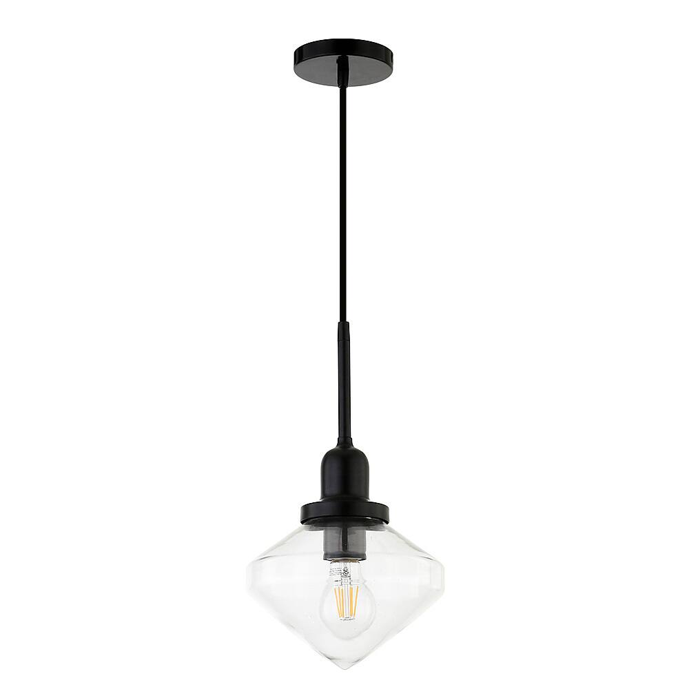 Angle View: Camden&Wells - Zariza Clear Glass Pendant - Blackened Bronze