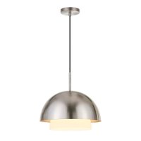 Camden&Wells - Octavia White Frosted Glass Pendant - Brushed Nickel - Front_Zoom