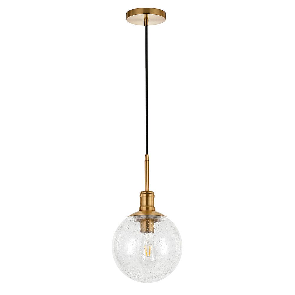 Angle View: Camden&Wells - Walker Seeded Glass Pendant - Brass