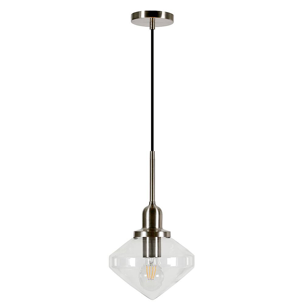 Angle View: Camden&Wells - Zariza Clear Glass Pendant - Brushed Nickel