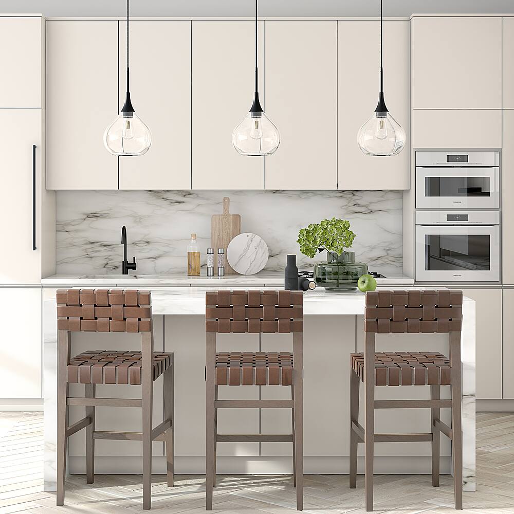 Alt View 12. Hudson&Canal - Ida Clear Glass Pendant - Matte Black.