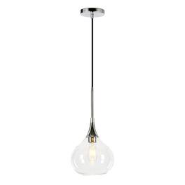 Hudson&Canal - Ida Clear Glass Pendant - Polished Nickel