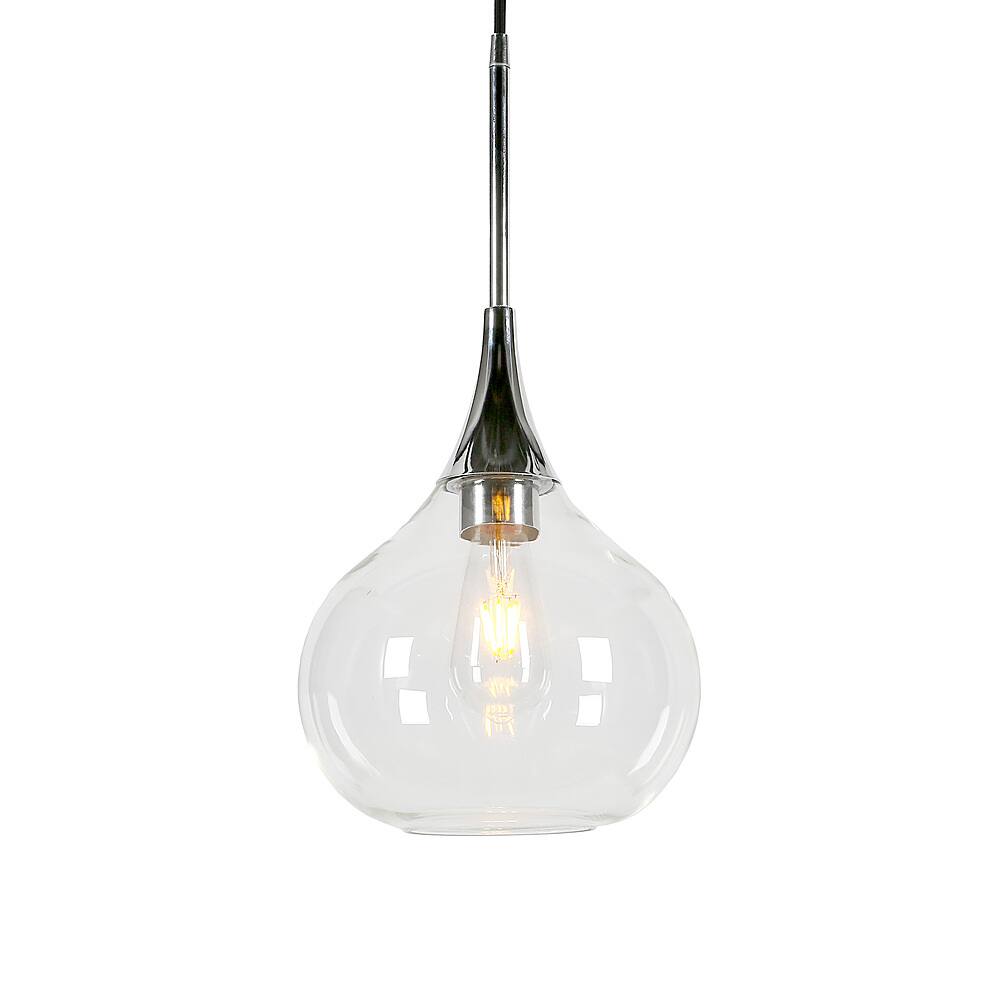 Alt View 14. Hudson&Canal - Ida Clear Glass Pendant - Polished Nickel.
