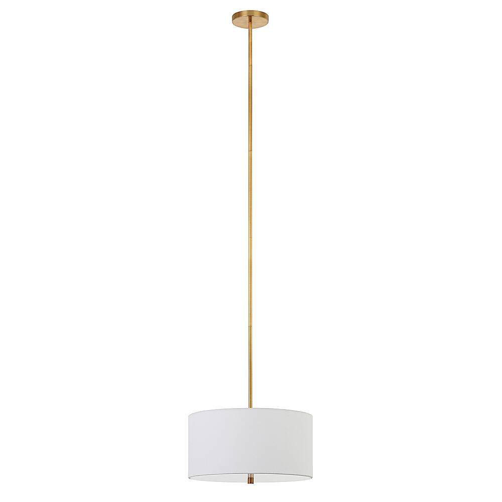 Angle View: Camden&Wells - Ellis Pendant with Fabric Shade - Brass