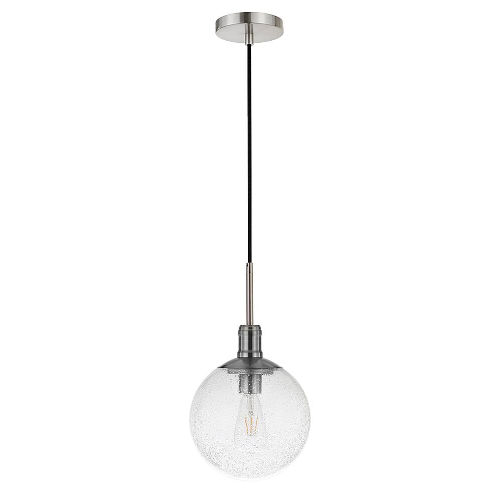 Angle View: Camden&Wells - Walker Seeded Glass Pendant - Brushed Nickel