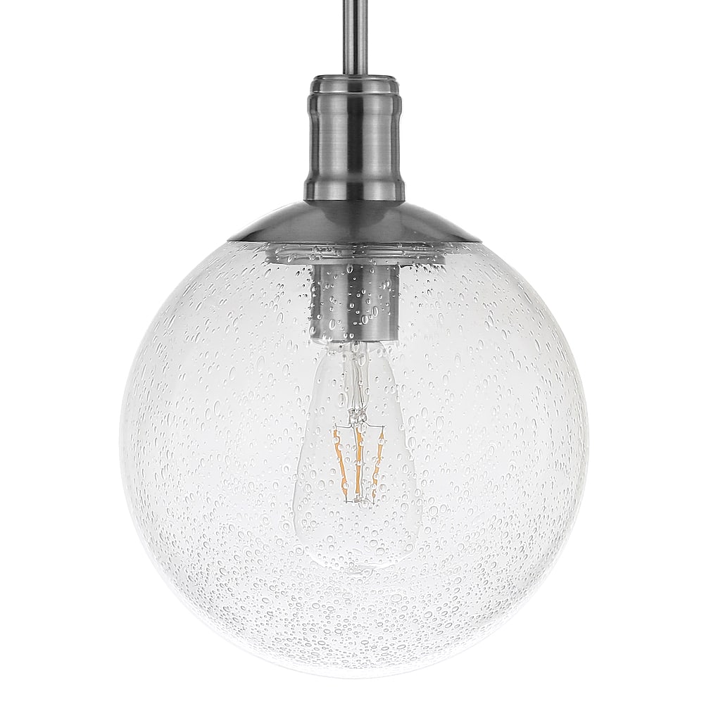 Best Buy: Camden&Wells Walker Seeded Glass Pendant Brushed Nickel PD0617