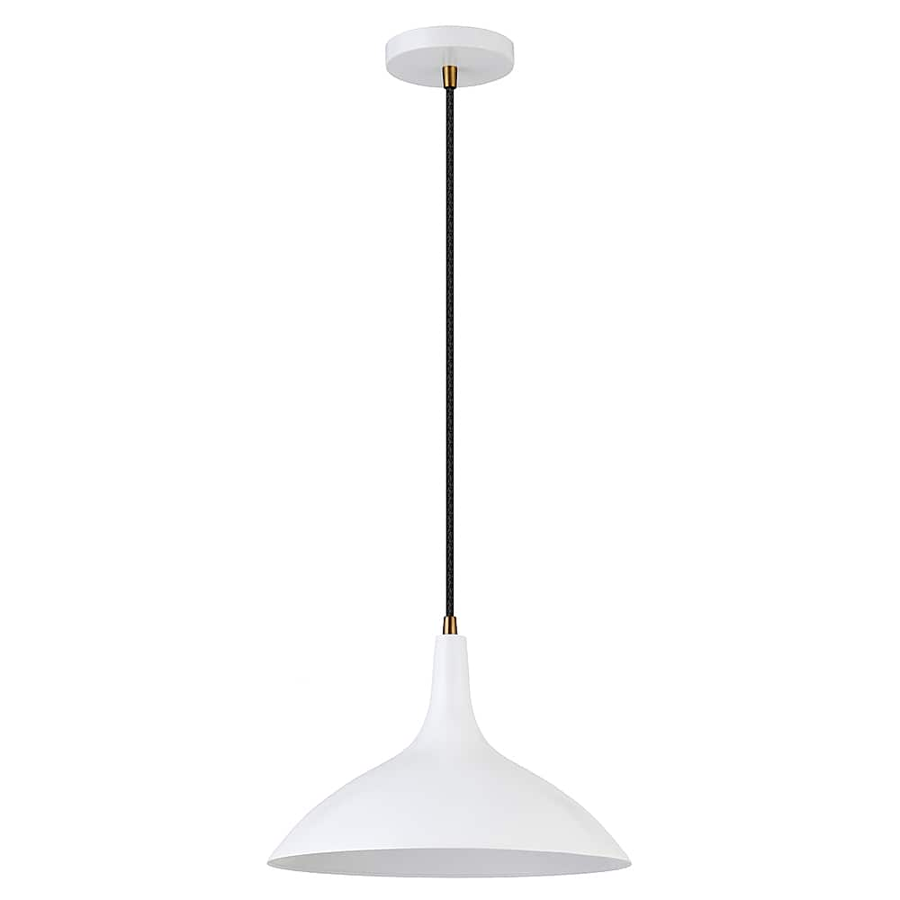 Angle View: Camden&Wells - Barton Metal Pendant - Matte White/Brass