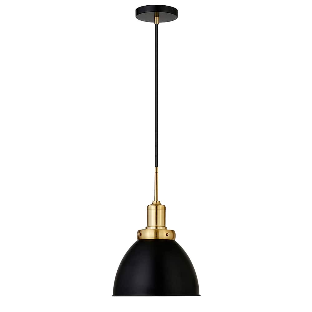 Angle View: Camden&Wells - Madison 12" Metal Pendant - Black/Brass