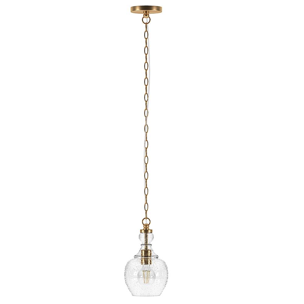 Angle View: Camden&Wells - Verona 7" Seeded Glass Pendant - Brushed Brass