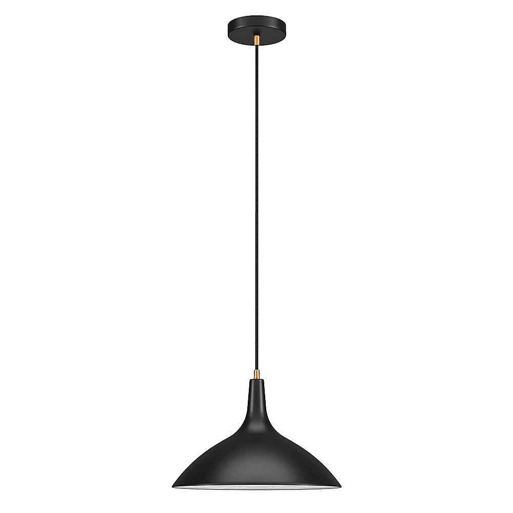 Angle. Hudson&Canal - Barton Metal Pendant - Matte Black/Brass.