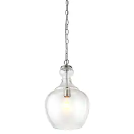 Hudson&Canal - Verona 11" Seeded Glass Pendant - Brushed Nickel