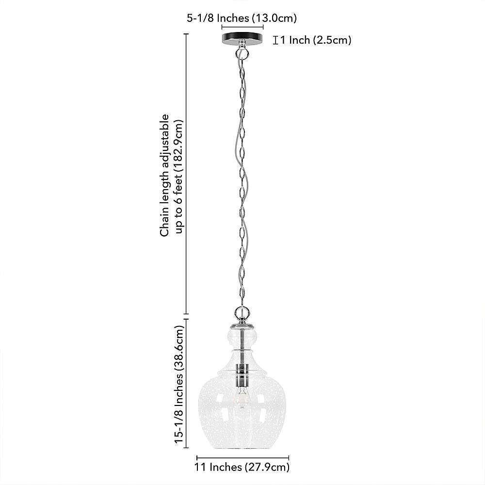 Alt View 13. Hudson&Canal - Verona 11" Seeded Glass Pendant - Brushed Nickel.