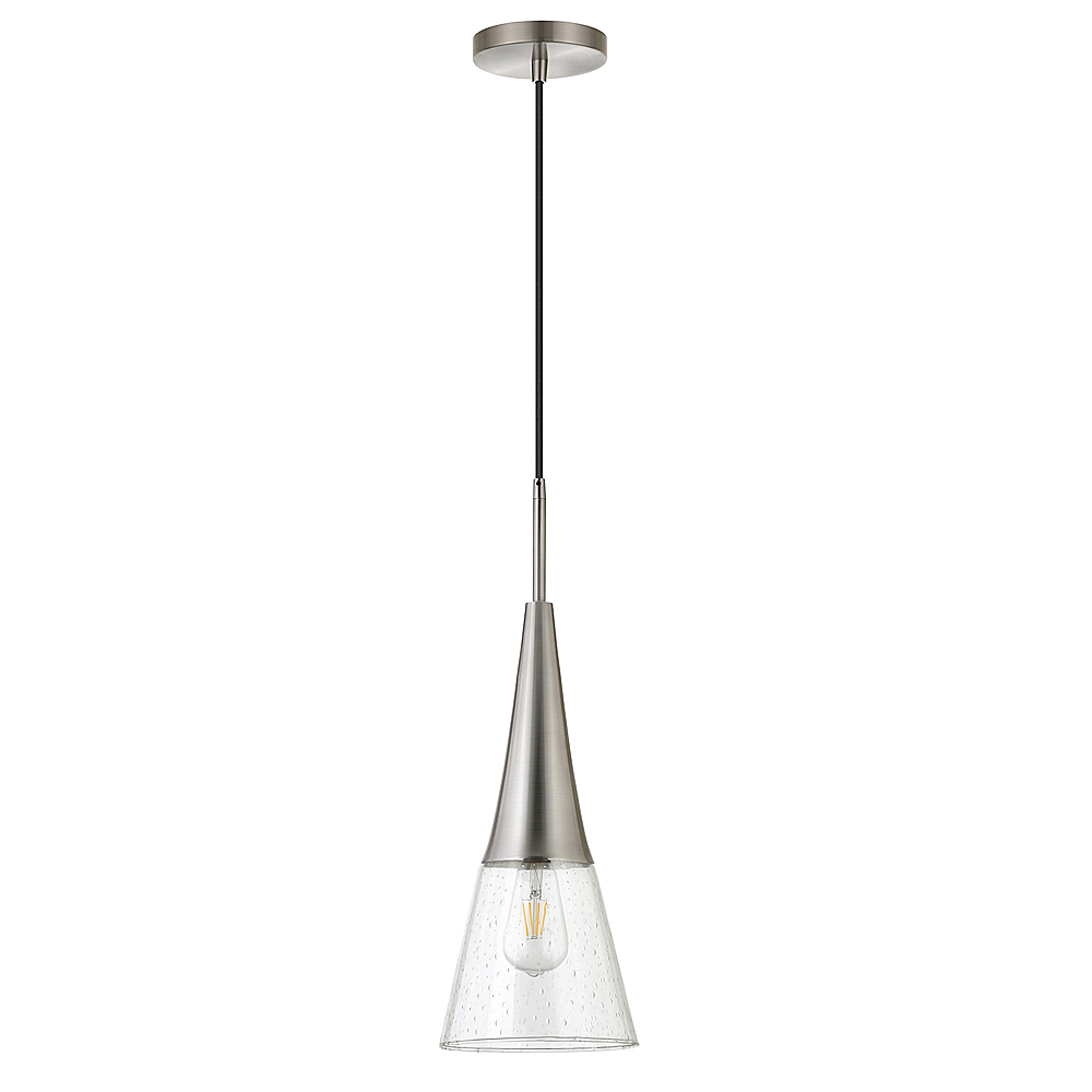 Angle View: Camden&Wells - Myra Clear Glass Pendant - Brushed Nickel