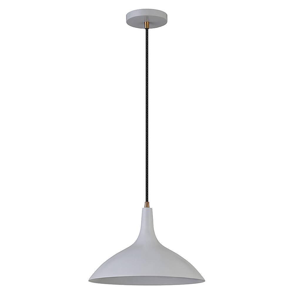 Angle. Camden&Wells - Barton Metal Pendant - Matte Gray/Brass.