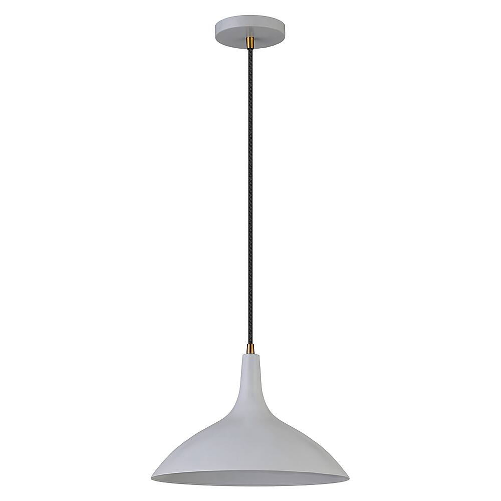 Angle View: Camden&Wells - Barton Metal Pendant - Matte Gray/Brass