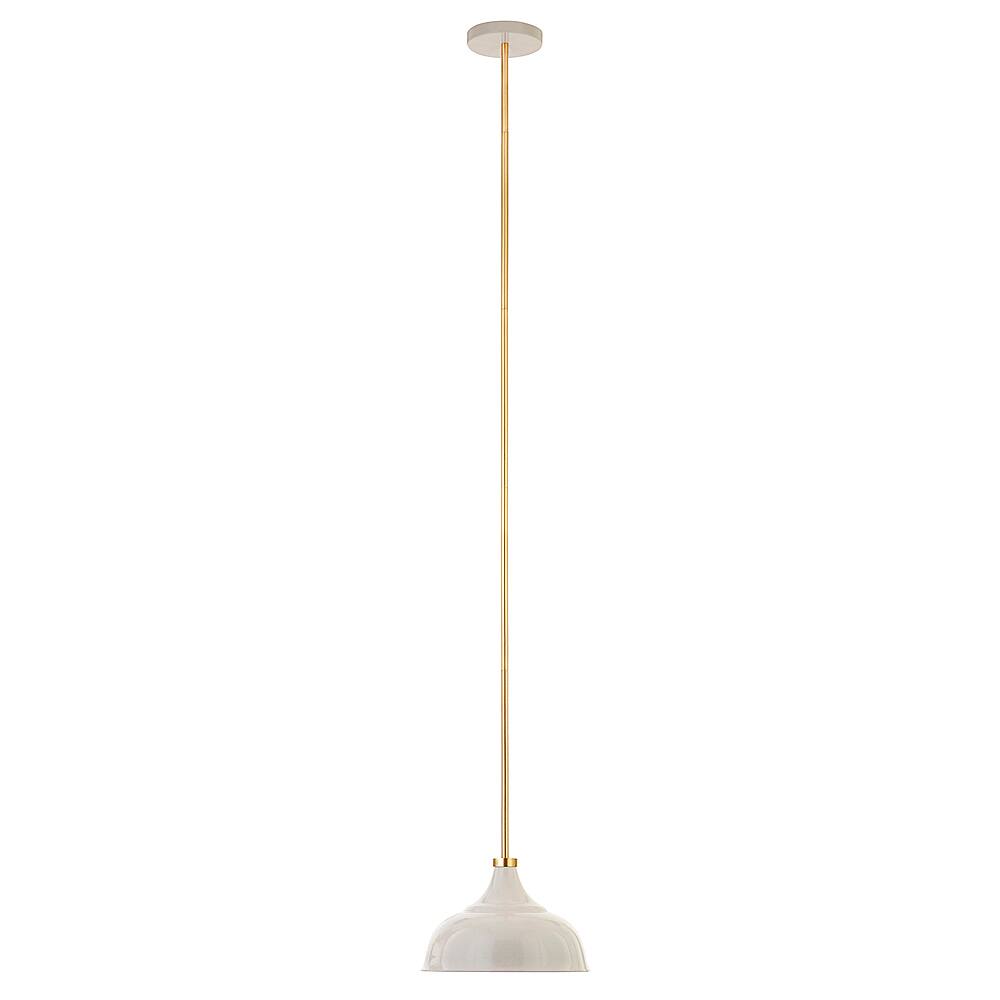 Angle View: Camden&Wells - Mackenzie Metal Pendant - Pearled White/Brass