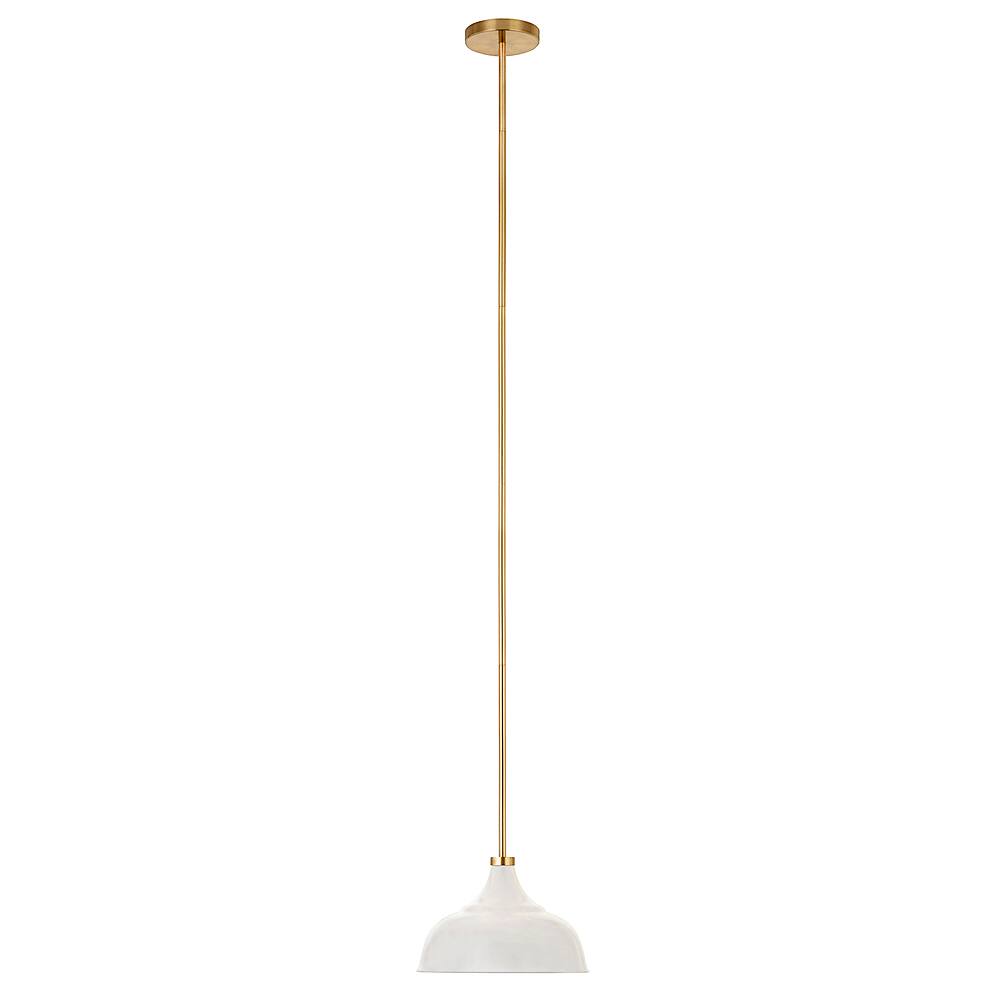 Angle View: Camden&Wells - Mackenzie Metal Pendant - Matte White/Brass