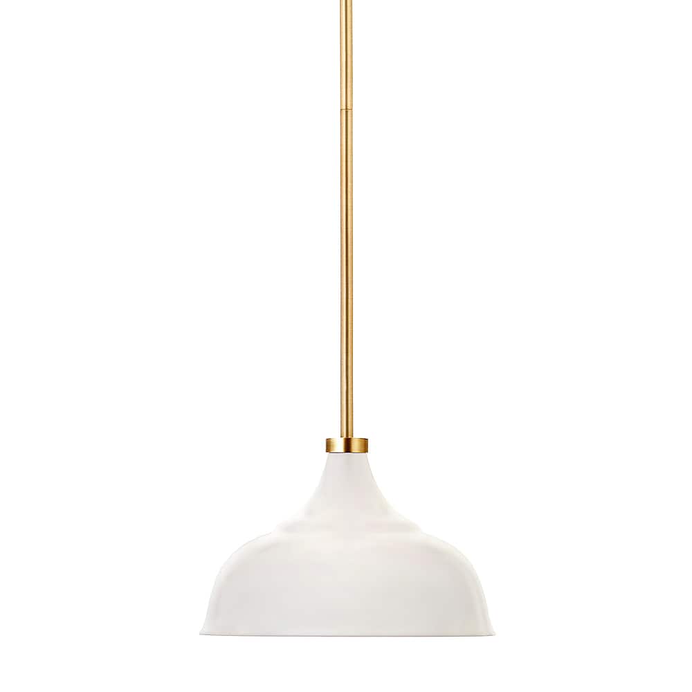 Front. Camden&Wells - Mackenzie Metal Pendant - Matte White/Brass.