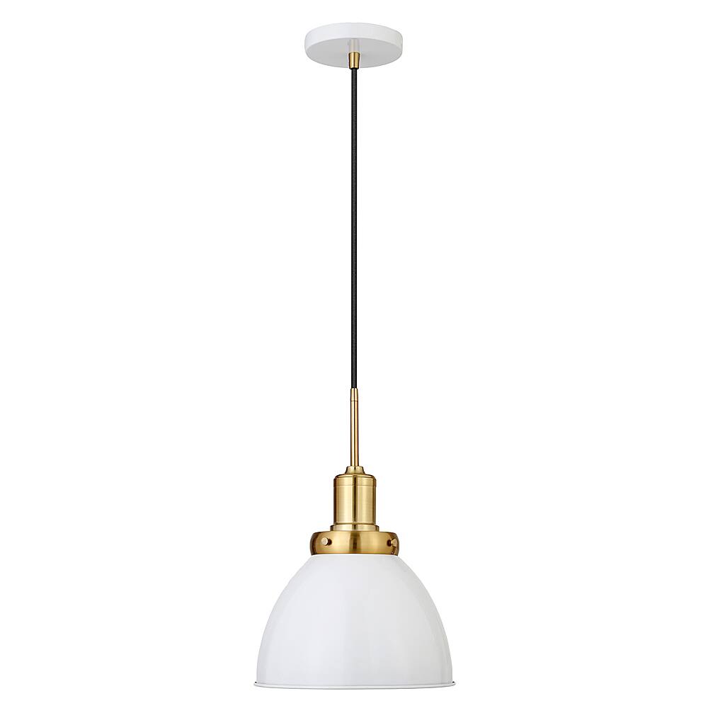 Angle View: Camden&Wells - Madison 12" Metal Pendant - White/Brass