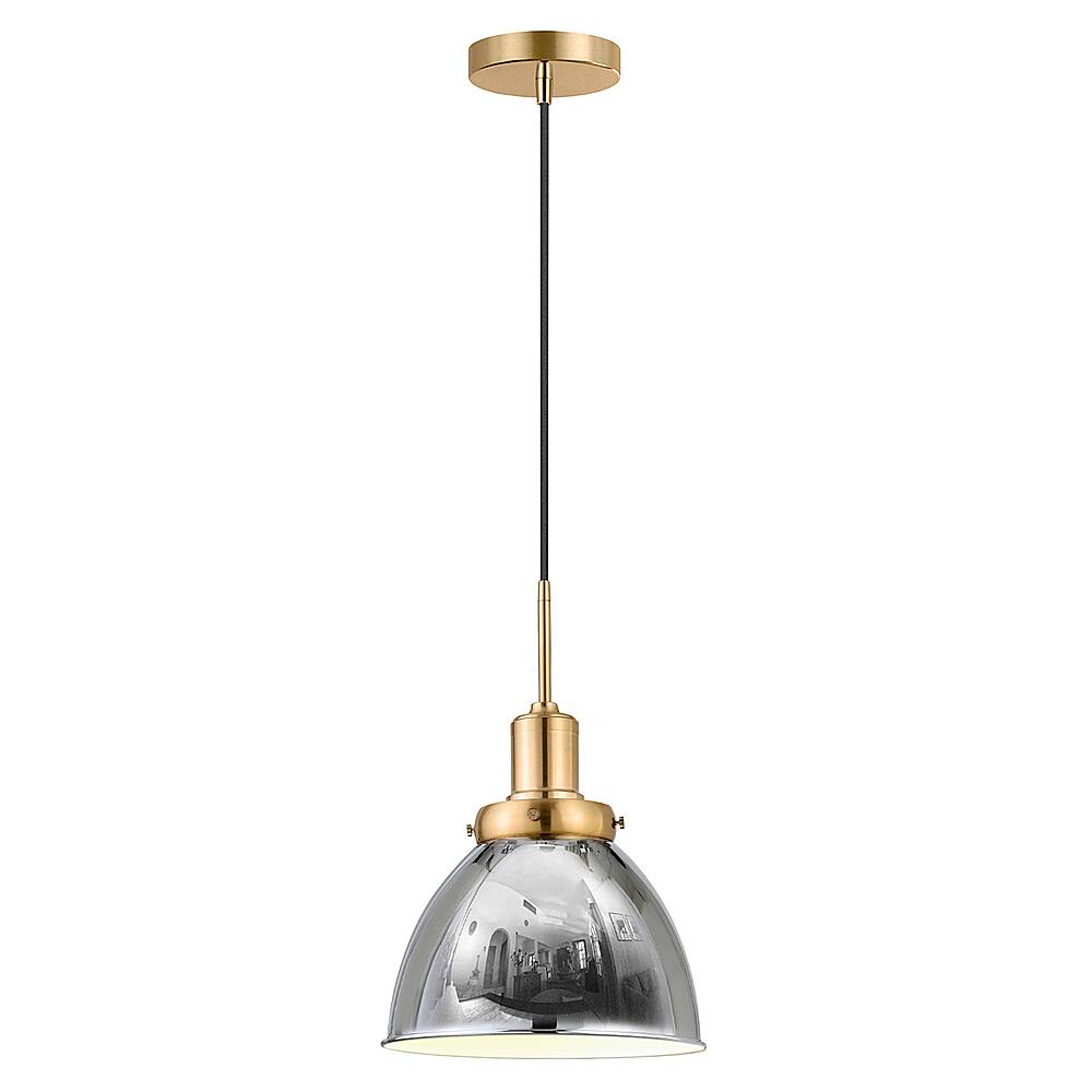 Angle View: Camden&Wells - Madison 12" Metal Pendant - Polished Nickel/Brass