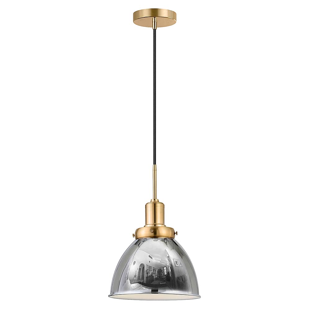 Front Zoom. Camden&Wells - Madison 12" Metal Pendant - Polished Nickel/Brass.