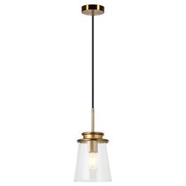 Hudson&Canal - Elwood Clear Glass Pendant - Brass